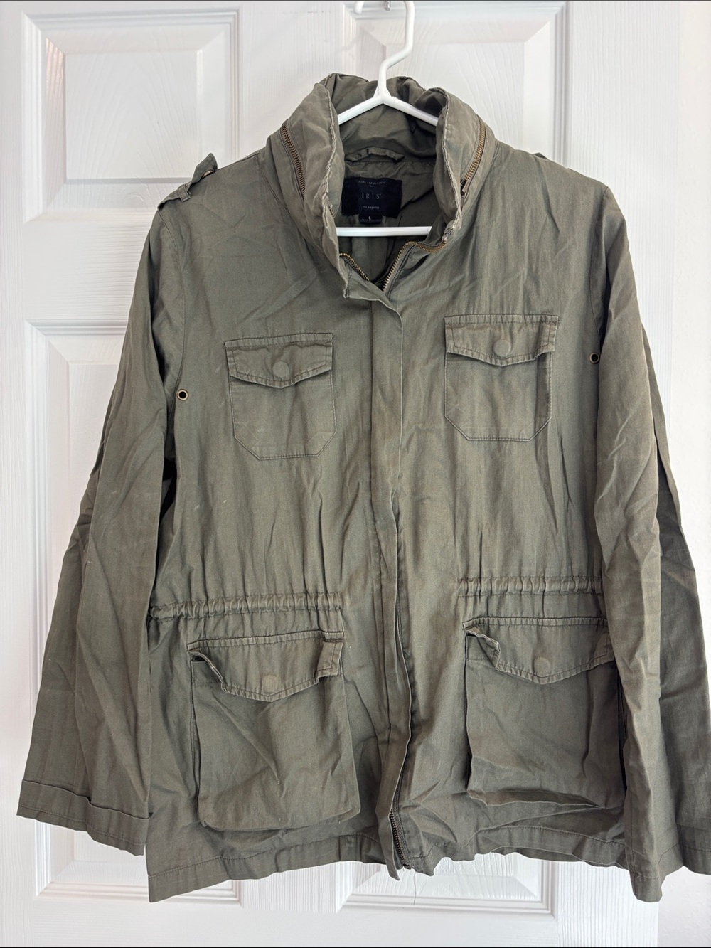 Utility Field Jacket in Olive Green- Iris Los Angeles, size L